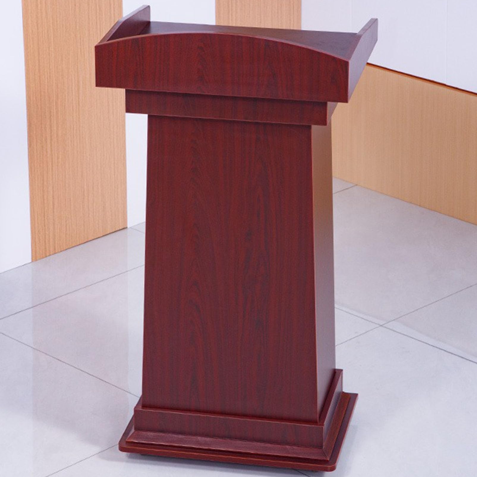 DUANHOZ Portable Wooden Podium Stand for Teachers, Church Pulpit, Conference Lectern, Reception Desk for Restaurants & Hotels, Multimedia Speech Table for Debates & Presentations