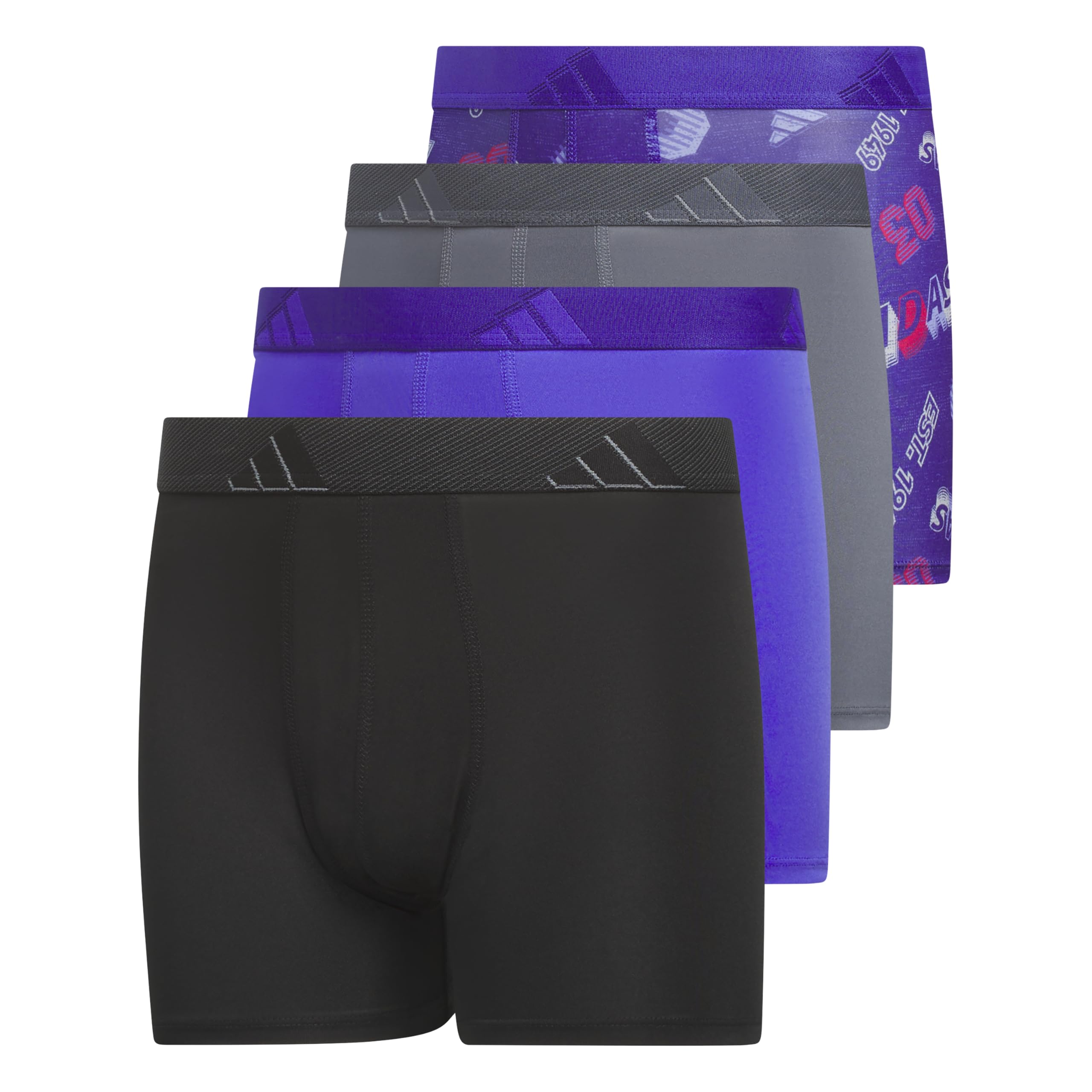 adidas Boys Microfiber Boxer Brief Underwear 4-Pack