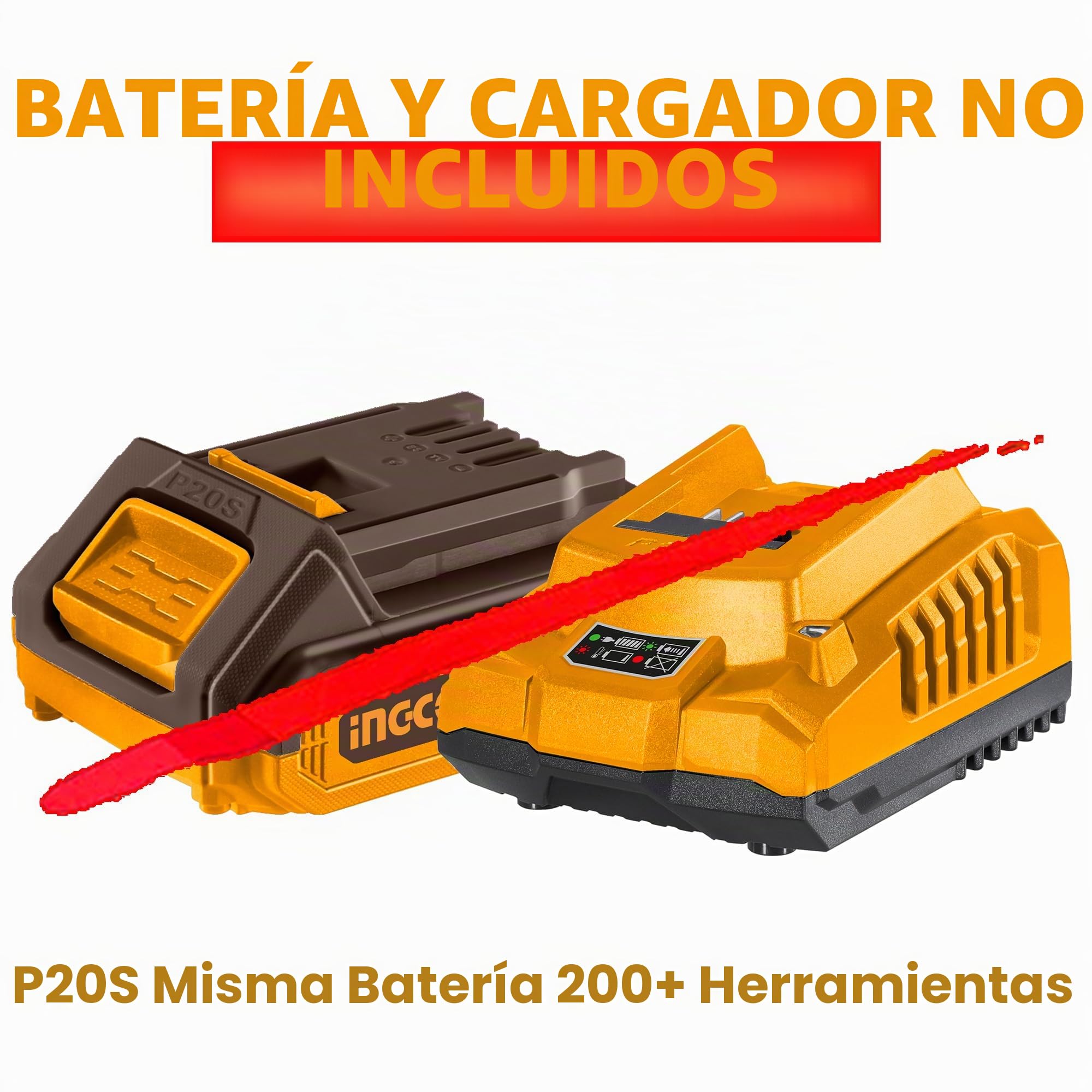INGCO Sierra circular inalámbrica 20 V (producto solo), diámetro 185 mm, sierras eléctricas sin escobillas 4800 rpm, profundidad de corte máxima 65 mm CSLI1851