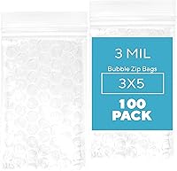 Vista 4 de GPI - 50 unidades, bolsas con cremallera de burbujas de 4 x 6 pulgadas, 3 mil de grosor, resellable, reutilizable, bolsa protectora de burbujas