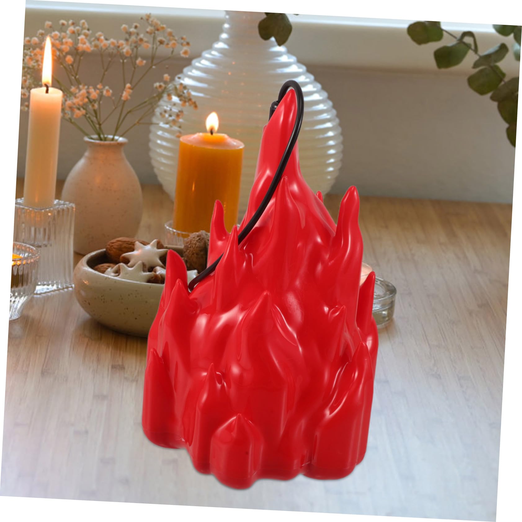 Mikikit Lampada Effetto Fiamma LED Tremolante Luce Notturna Decorativa Simula Fuoco per Patio Campeggio Installazione Semplice Atmosfera Accogliente