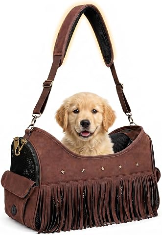 Designer Small Dog & Cat Carrier Bag with Ventilation and Safety Features