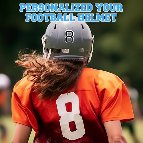 Miniatura 8 de 108 calcomanías de números de casco deportivo, calcomanías de números de casco de 1.5 pulgadas y calcomanías de bandera estadounidense de 2