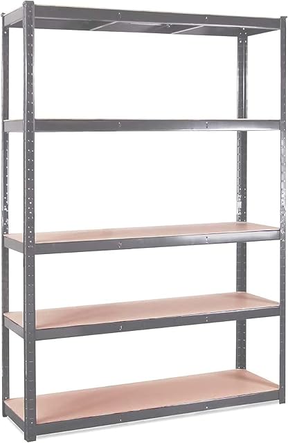 G-Rack Garage Shelving Unit: 180cm x 120cm x 40cm | Single bay, Grey 5 Tier Unit | 175kg Load Weight Per Tier (875kg Per Unit) | Home, Office, Garage or Business Use | 5 Year Warranty