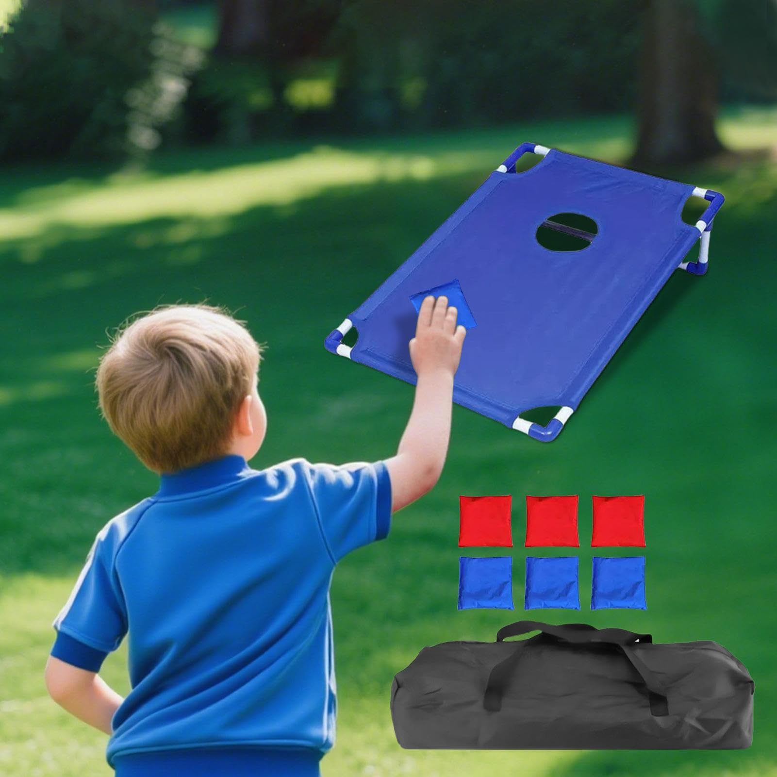 Cornhole Juego Infantil - Tabla Plegable Con 8 Bolsas | Lanzamiento