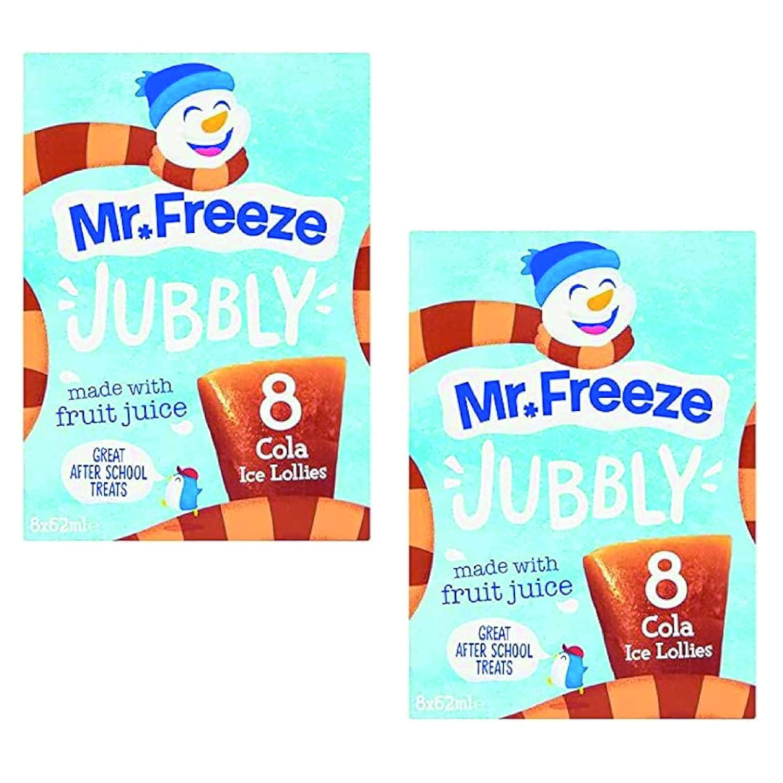 Buy 2Pack Mr. Freeze Jubbly Ice Lollies, Cola, 8 x 62ml Total 16 Cola