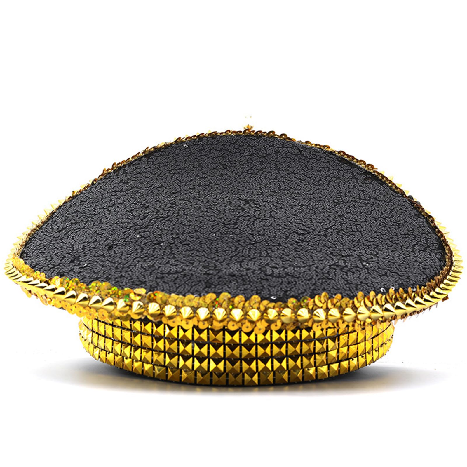 Chapeau de capitaine marin à strass à rivets pour jeunes adultes pour fête à thème festival de musique séance photo accessoire de festival de musique