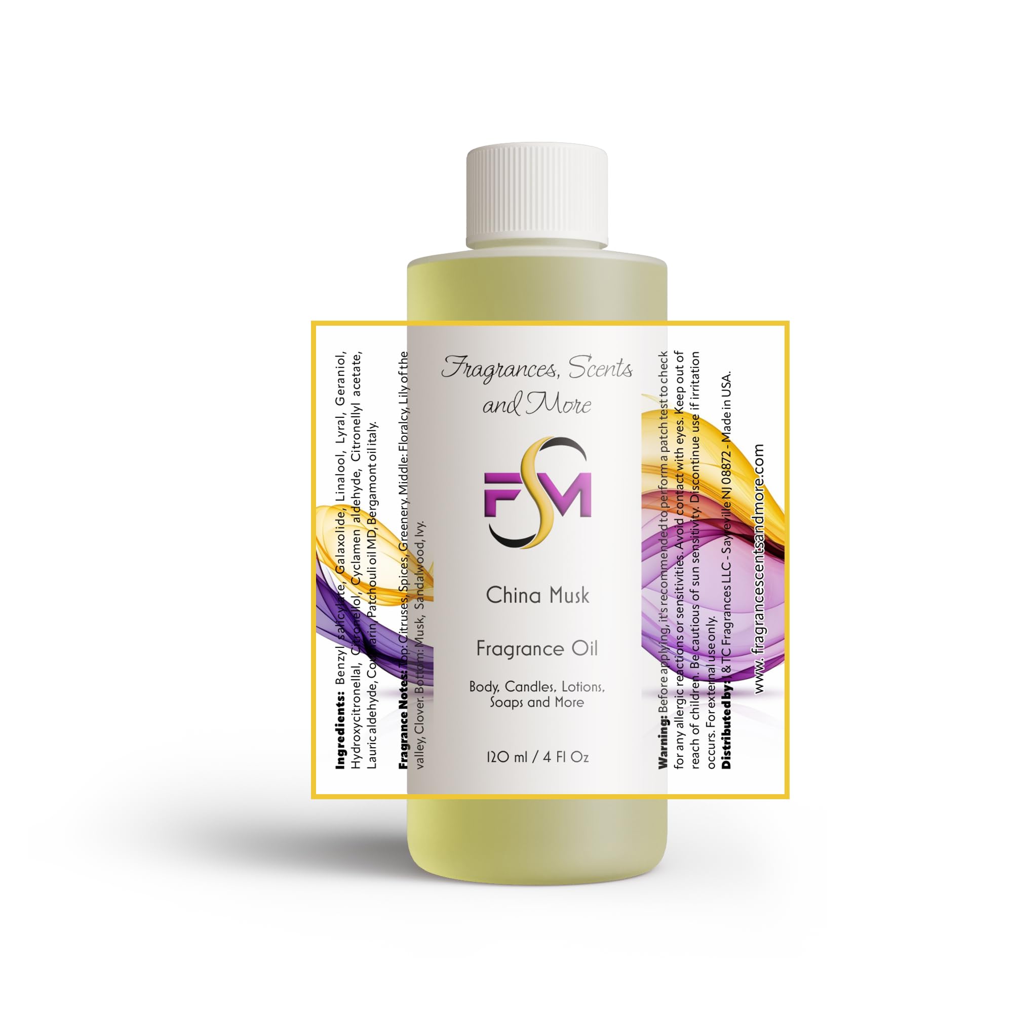 China Musk Fragrance Oil - 4 Fl Oz Plastic Bottle (120ml)