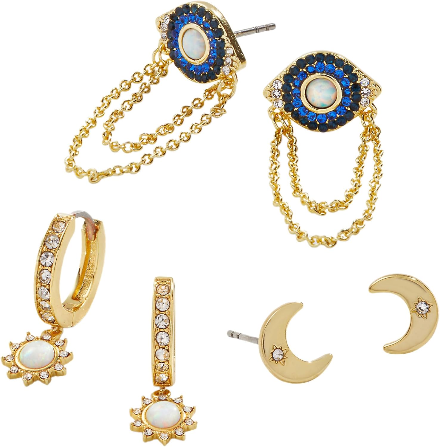 Alex and Ani Evil Eye + Celestial Earring Set