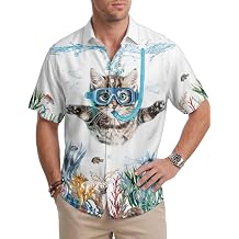 Tropical Summer Shirt Mens Short Sleeve Button Down, Breathable Outdoor Shirt, Birthday Gifts
