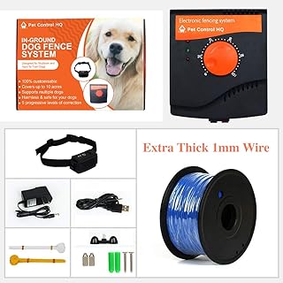 Wireless Electric Dog Fence System, Safe Electric Pet Containment System Waterproof Rechargeable Dog Shock Collar with Rec...