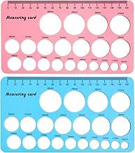 2PCS Safety Eye Sizer Tool, 10~30mm Diameter Measuring Ruler, Attaching Safety Eye Tool for Helps You Measure Safety-Eyes Size for DIY Stuffed Animal Eyes Install Doll Making Supplies Craft(Blue,Pink)