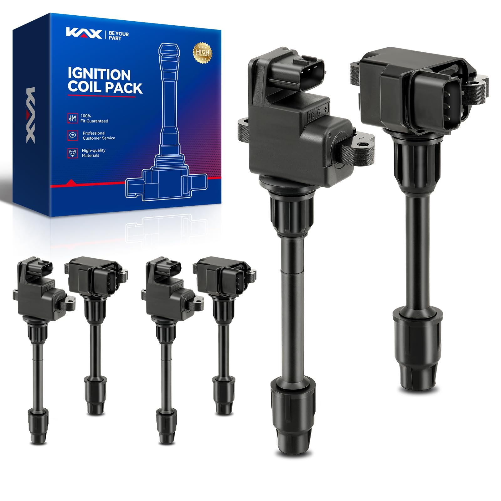 KAX UF232, UF263 Ignition Coil Set of 6 Fit for Maxima 1995-1999
