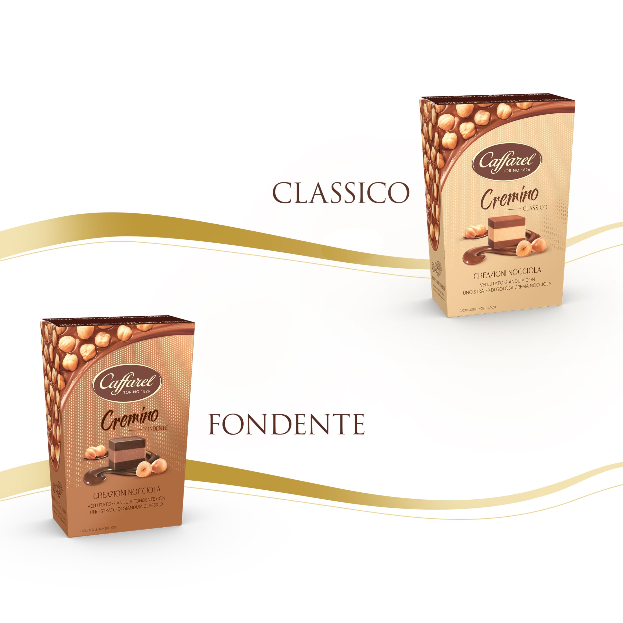 Caffarel Cioccolatini Cremino 3 Strati: crema alla nocciola e due di cioccolato gianduia, 150 grammi
