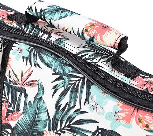 Miniatura 100 de CLOUDMUSIC Funda para ukelele - Mochila acolchada para soprano de 21 pulgadas (soprano, bordado de flores de pavo real azul)