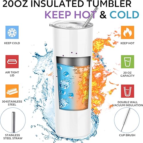 Miniatura 9 de Junkin 3 piezas de regalos de gimnasia para mujeres, incluye vaso de acero inoxidable con bolsa de maquillaje y pajita, lazos elásticos para el