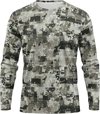 Long Sleeve Shirts for Men Crew Neck T Shirts Graphic Top Comfy Basic Print Tees for Daily