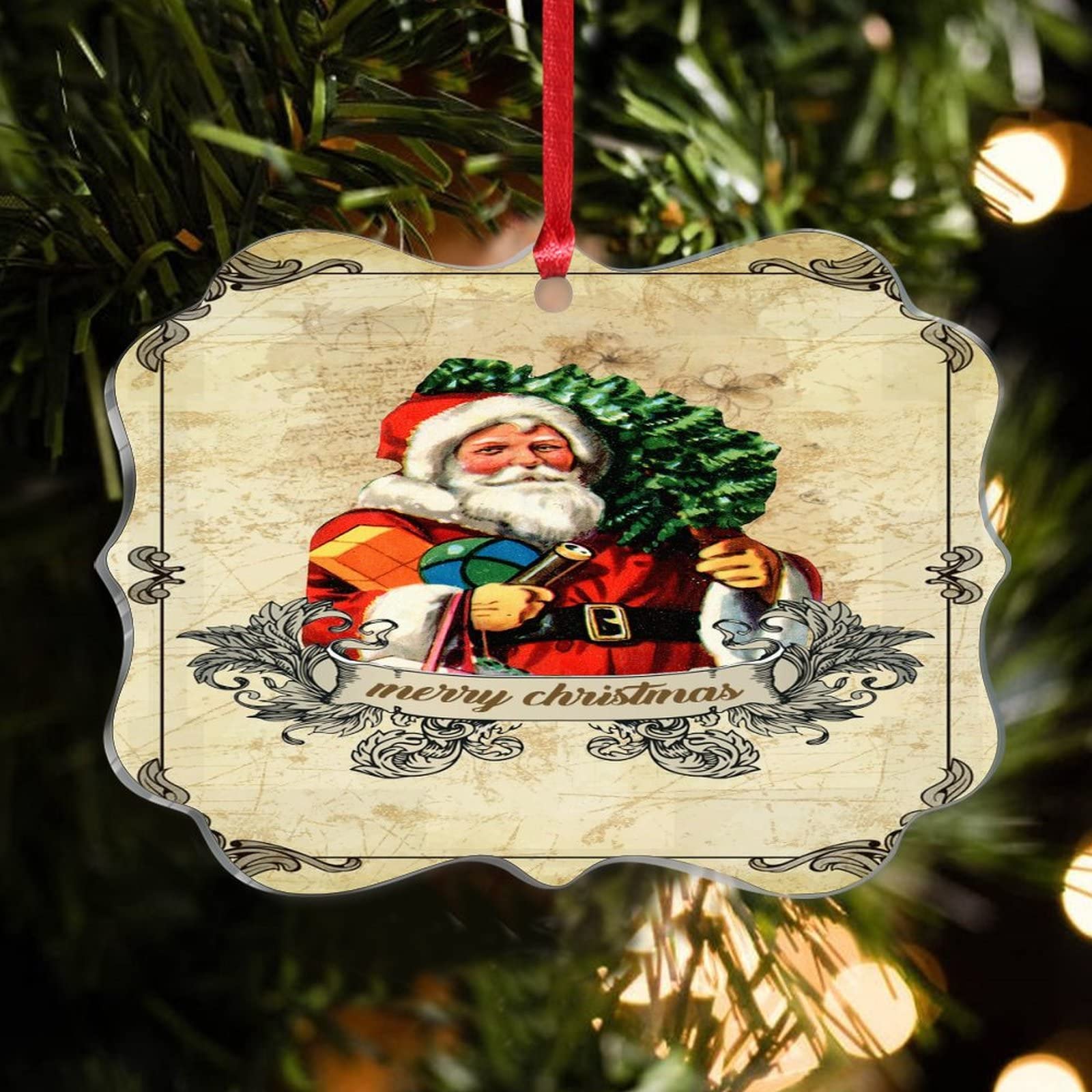 Grand Traîneau Décoratif De Noël Père Noël – 93 Cm