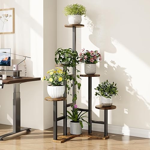 Miniatura 6 de Soporte de esquina para plantas de interior, estante de esquina para plantas de 6 niveles, soporte para flores para múltiples plantas, organizador
