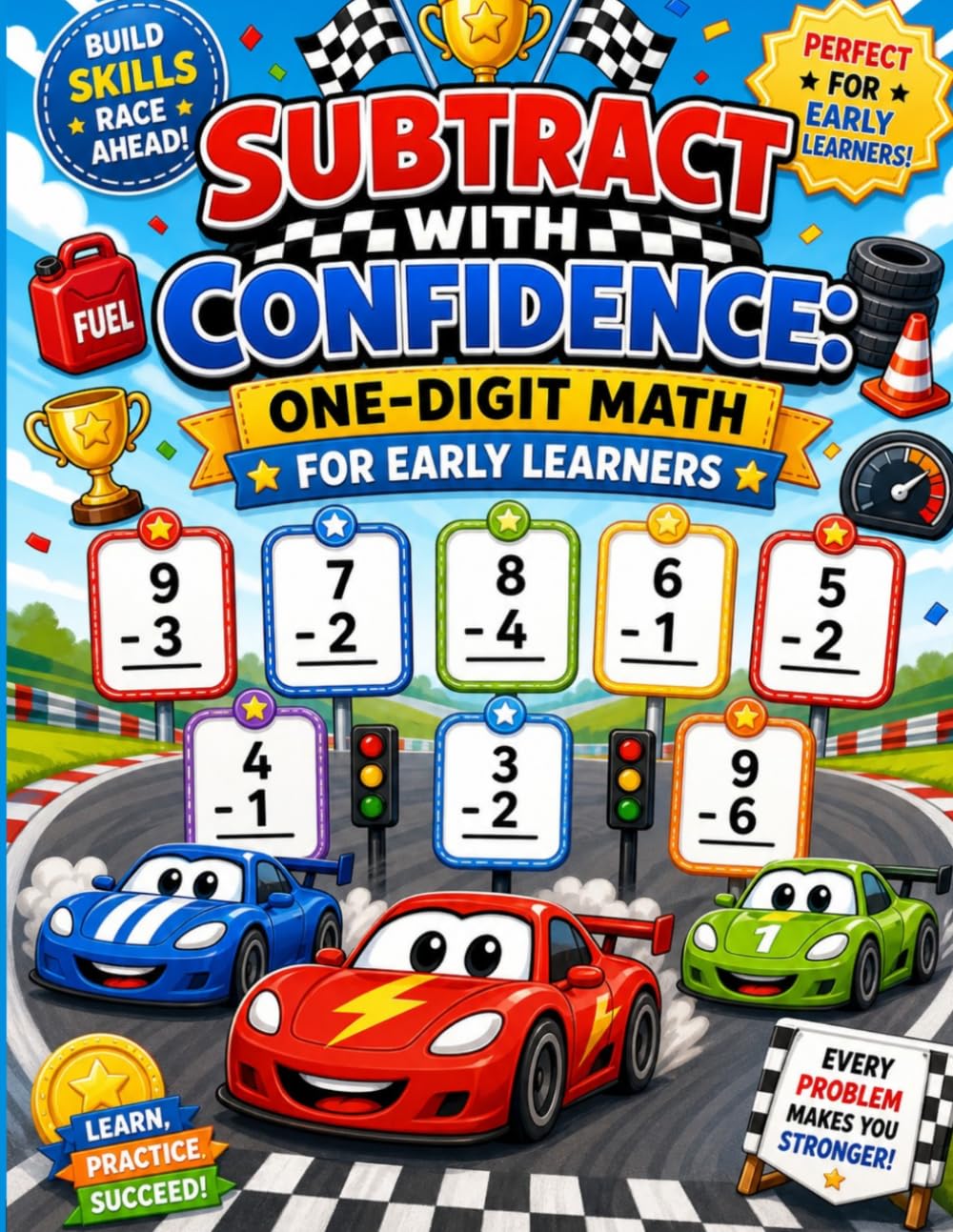 Subtract with Confidence: One‑Digit Math for Early Learners: Encouraging Vertical Subtraction Practice with High‑Energy Race Car Designs