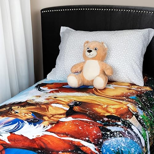 Miniatura 3 de Manta para caballo, muy suave, adorable y extra grande, para niñas, adolescentes, adultos y niños, manta de forro polar con estampado de caballo (50