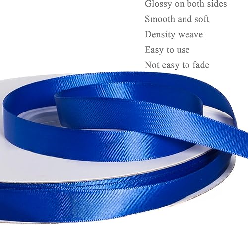 Vista 226 de Cinta de satén de poliéster de doble cara de color sólido, 1 pulgada de ancho, 100 yardas de largo, perfecta para bodas, envoltura de regalos, Oro