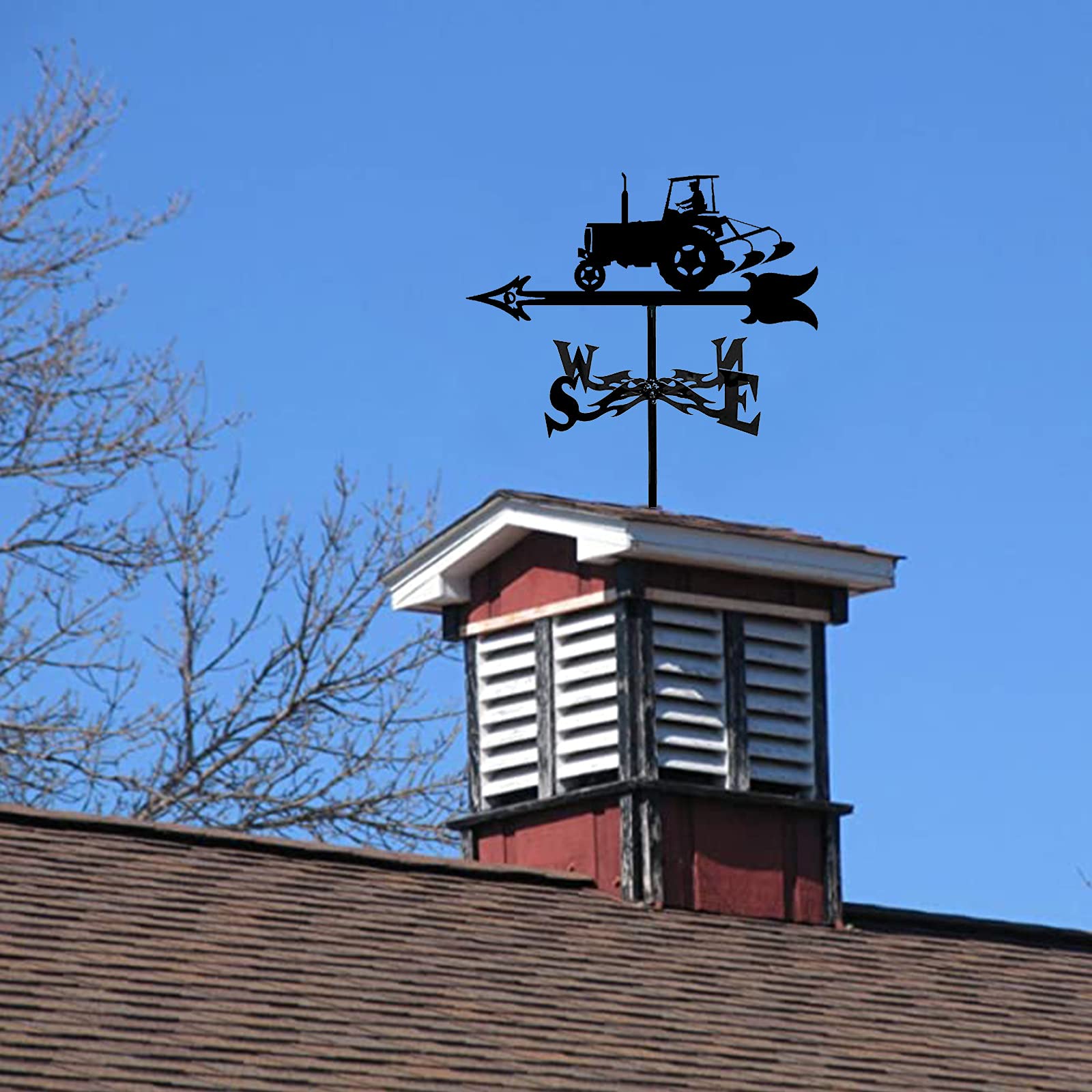 Veleta De Tractor Acero Inoxidable Weathervane Veleta Herramienta De Medición Indicador De Dirección del Viento con Soporte De Montaje