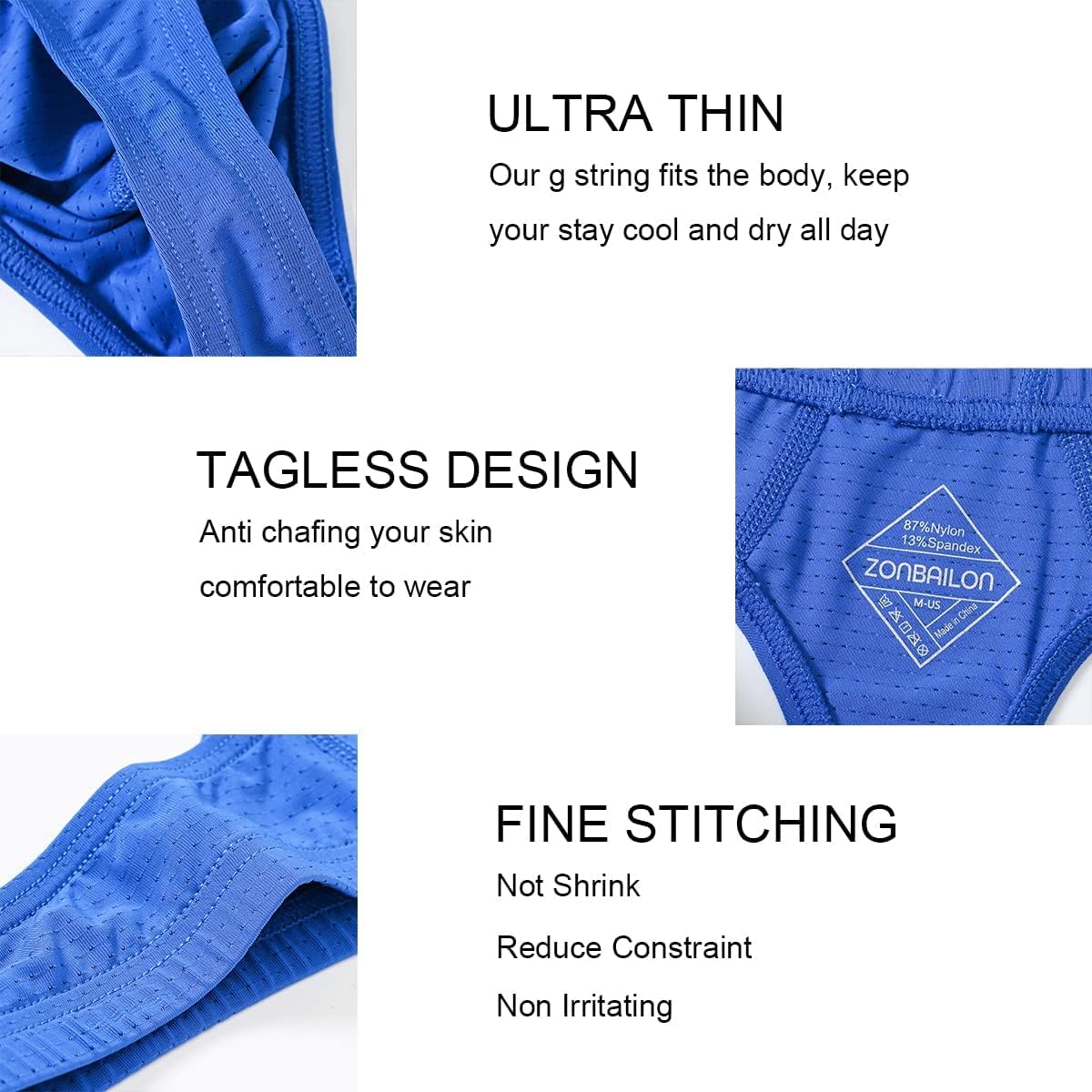 ZONBAILON Men's Thong and G String T-Back Low Rise Bulge Pouch Underwear - Image 5