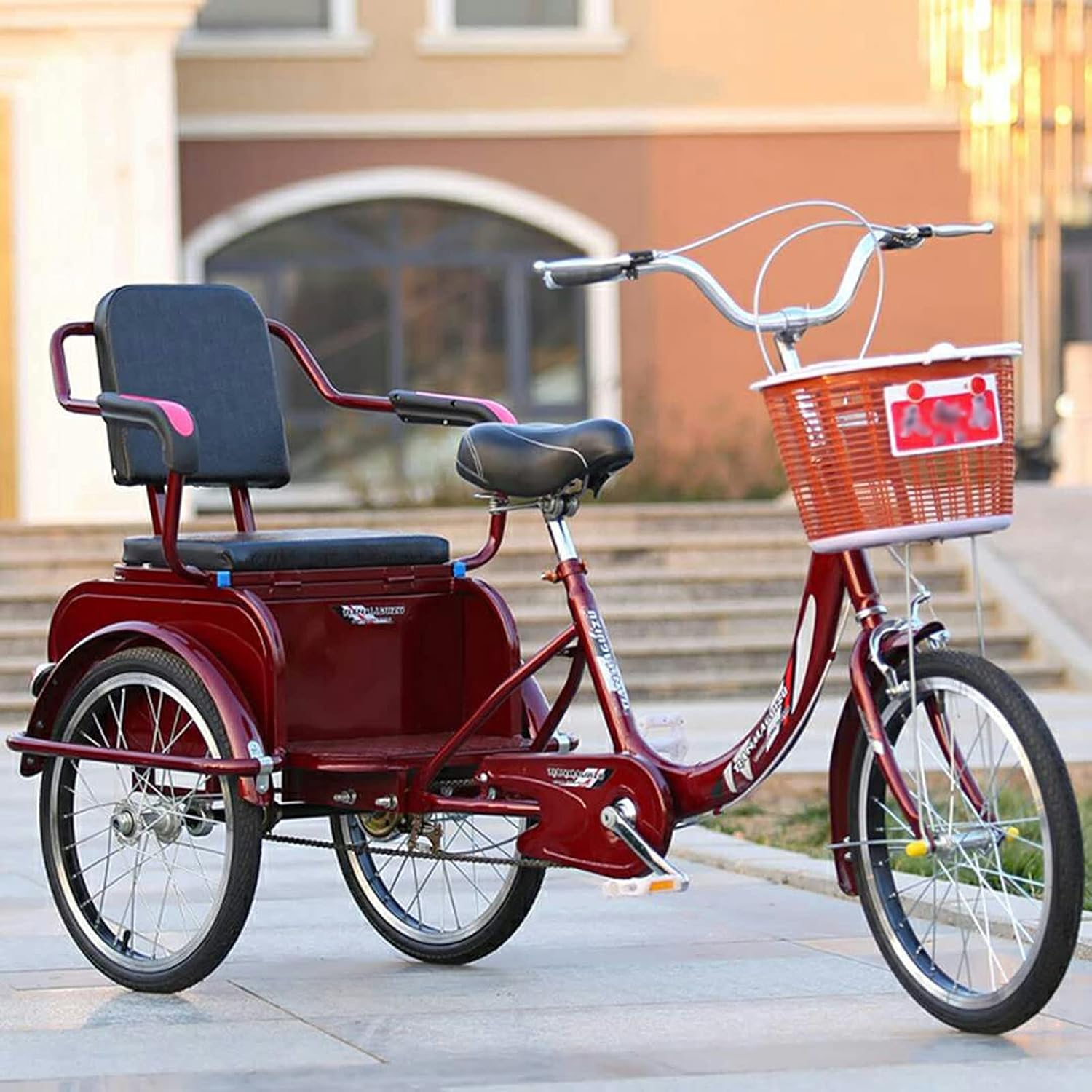 Comfort, 20Inch Tricycle for Adult with Backrest Seat & Shopping Basket Three Wheel Cruiser Bike for Seniors Women Men Load 240KG