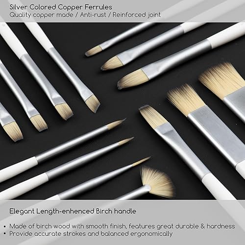 Miniatura 5 de MEEDEN Juego de arte con caballete francés para artista profesional, suministros de pintura acrílica (0.3-2.0 fl oz) kit con pinceles para adultos,