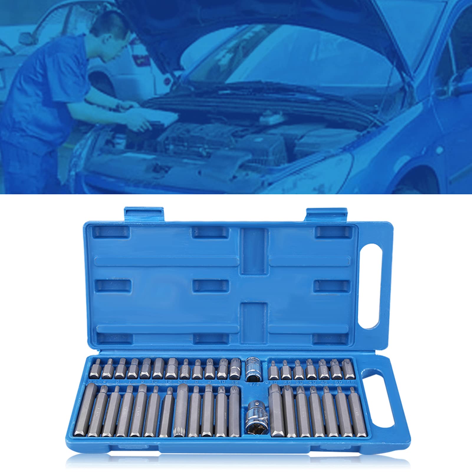 Professional Grade 40Pcs Hex Fit for Star Torx Spline Bit Set with