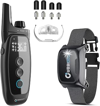 ABBIDOT Shock Collar for Dogs - 3500FT Dog Training Collar with Remote, Tone, Vibration, Shock, Safety Lock, Night Light, Waterproof Rechargeable E Collar for Small Medium Large Dogs 10-130lbs