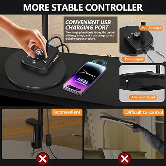 Piano Lights, Upgraded LED Piano Lamp for Ground/Upright & Digital Piano, Music Stand Lamp with Adjustable Gooseneck, Auto Off Timer, 5 Color Modes Dimmer & USB Charging Port Eye Care Desk Light