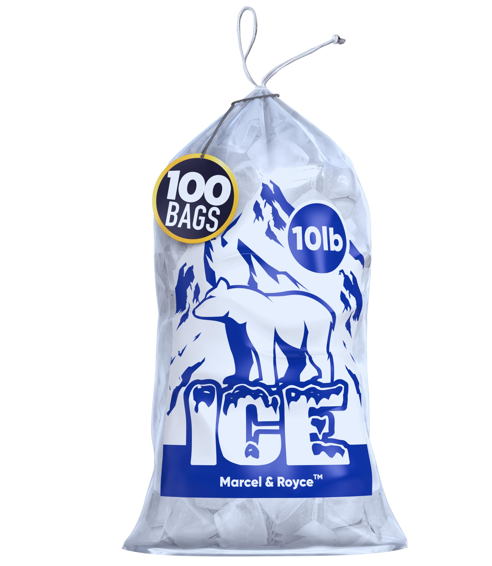 Marcel & Royce 100-Pack 10 LB Reusable Plastic Ice Bags