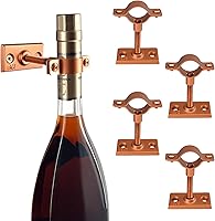 Vista 11 de Lily's Home Soporte de pared para botella de vino, diseño industrial con accesorios de montaje, funciona con botellas de vino o licor, acabado