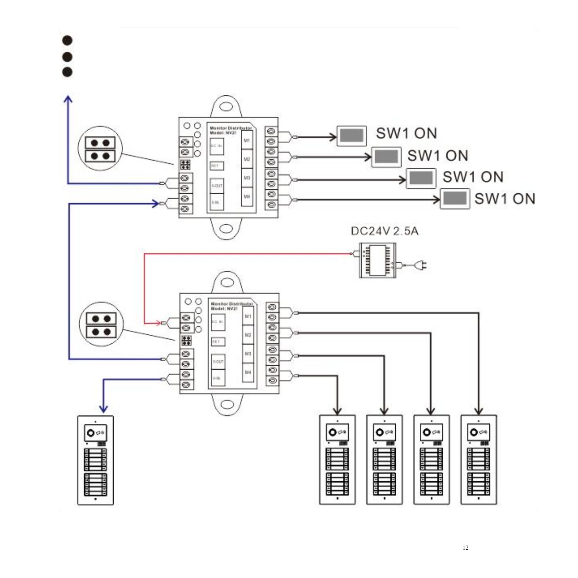 Sistema videocitofono con lettore RFID 2 fili (targa strada 5)