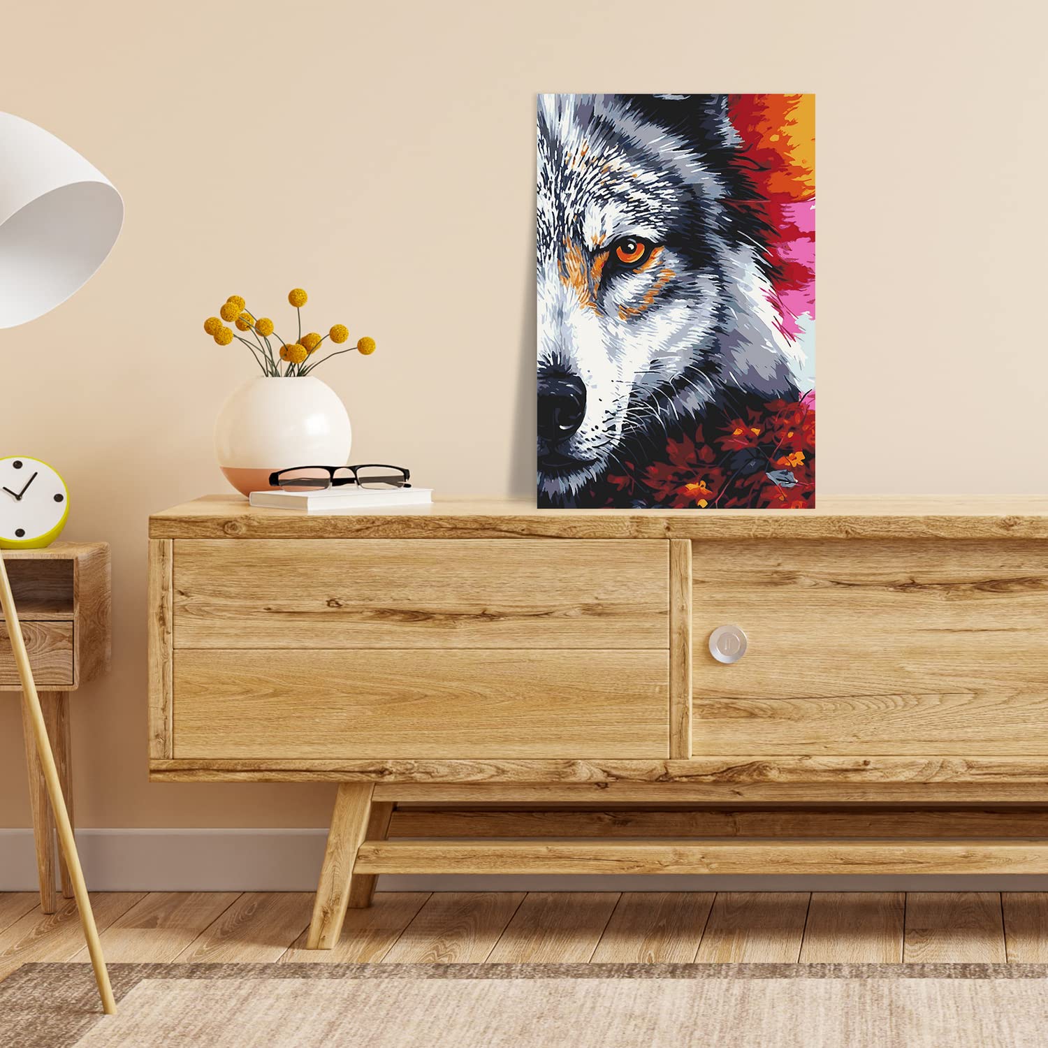 Malen nach Zahlen Erwachsene - Wolf Wynona 90 x 60 cm groß XL Premium-Malset ohne Rahmen, Hergestellt in unserer Produktion in Deutschland, Kreative