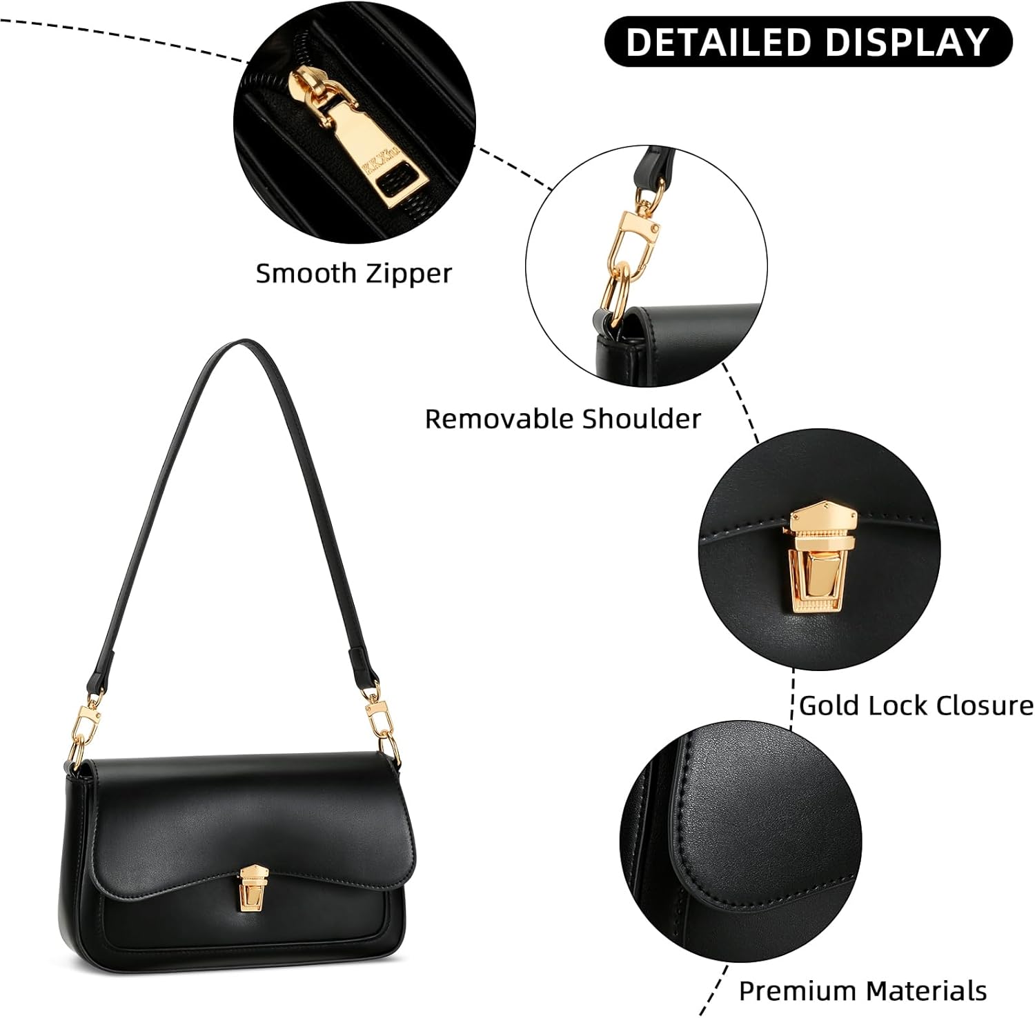 KKXIU Small Shoulder Bag for Women Cute Purses Mini Hobo Handbag Trendy Clutch Purse - Image 3