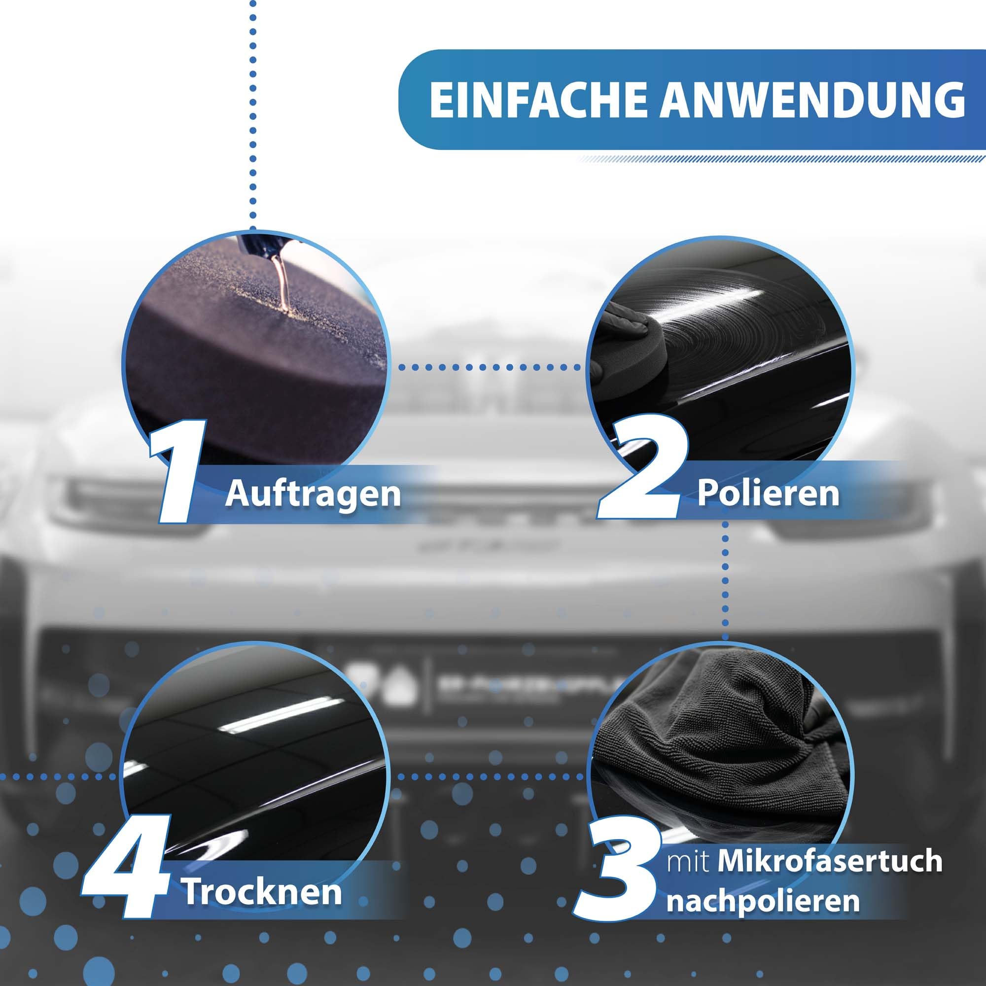 Autopolitur Set | Koch Chemie Shine Speed Polish 500ml für ein einzigartiges Hochglanz-Finish + Polierschwamm + Poliertuch | Auto Lack Politur geeignet für Handpolitur und Poliermaschine