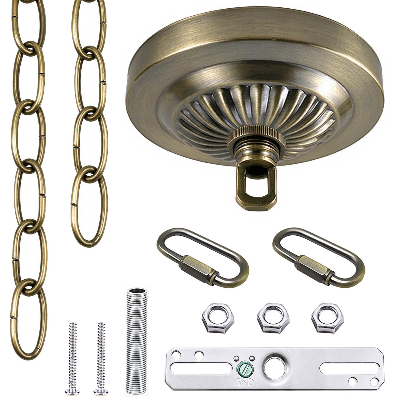 ECUDIS Light Fixture Canopy Kit 4.75 Inches Diameter and 6 Feet Light Chain
