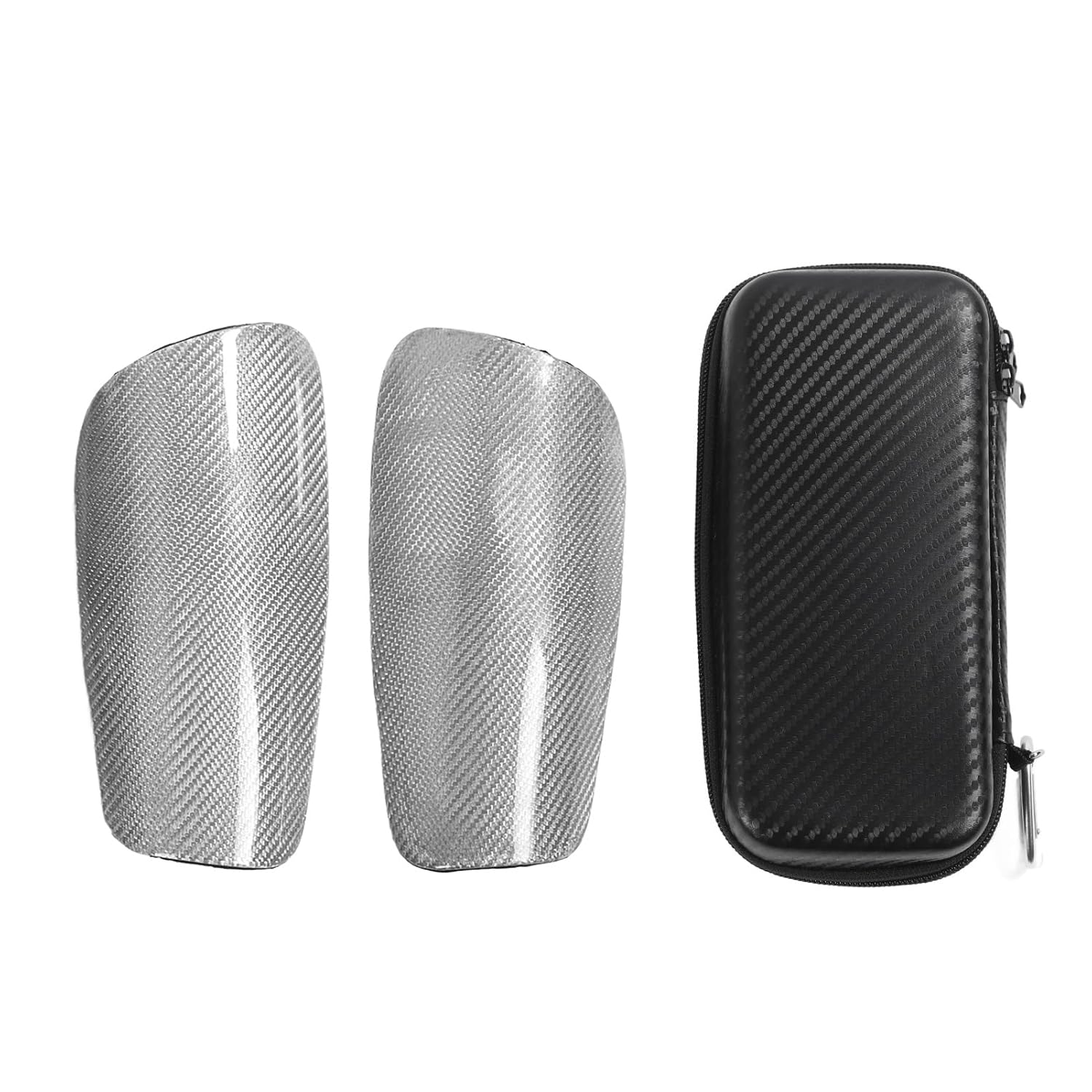 Premium Carbon Fiber Soccer Shin Guards - Lightweight and Protective Shin Pads with Storage Bag for Kids, for Football Matches and Training (S size)