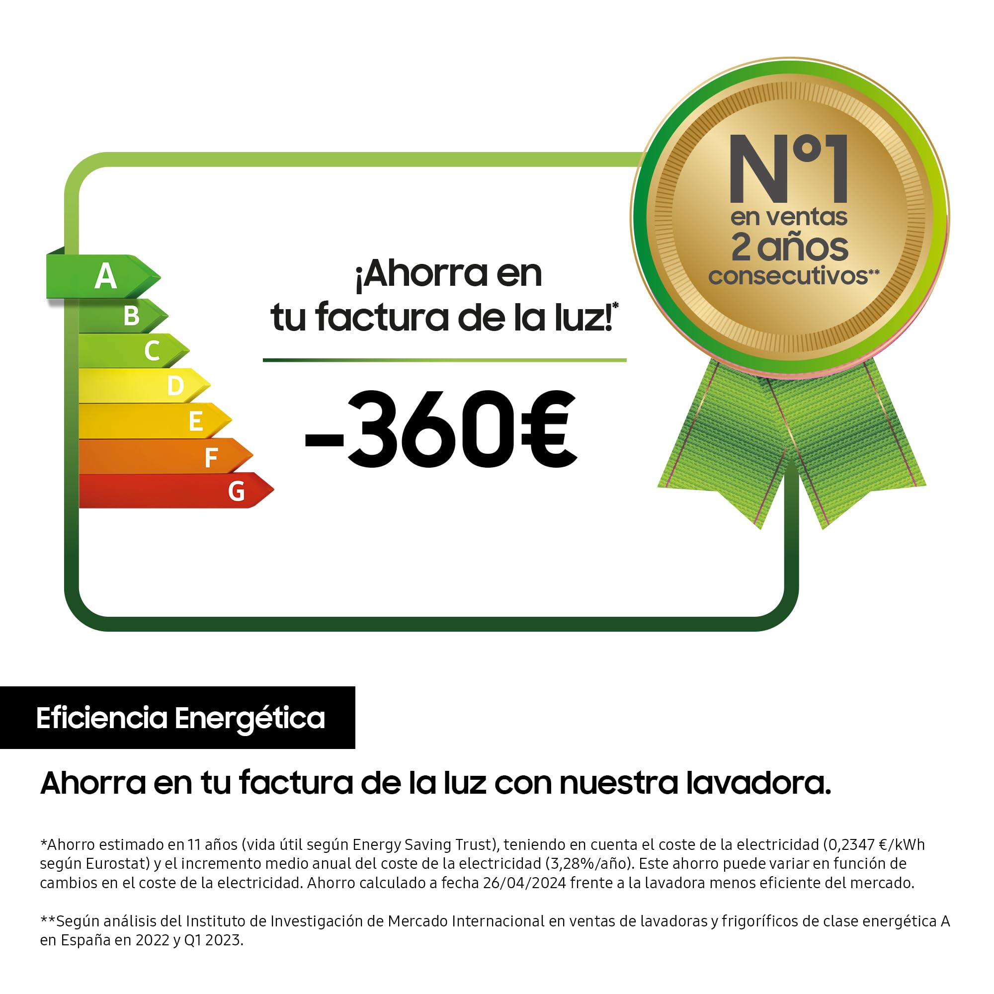 Secadora de condensación Samsung DV80CGC0B0THEC 60 cm 8 kg Blanco con SmartThings e Inteligencia Artificial