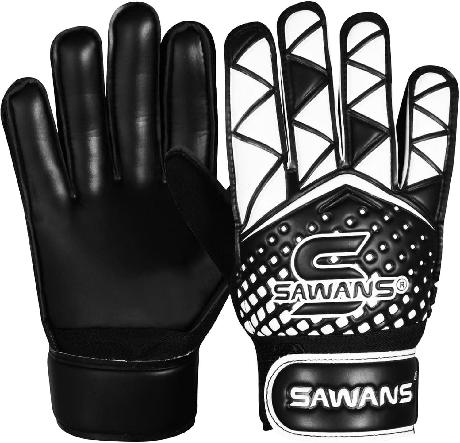 SAWANS Gants de Gardien de But de Football pour garçons, Enfants, Enfants, Jeunes, Gants d'entraînement, Gardien de But, Protection du Poignet, Paumes