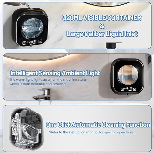 Miniatura 4 de Dispensador automático de jabón, dispensador de jabón de manos inteligente sin contacto de 10.2 fl oz, 5 niveles de jabón ajustables, dispensador de