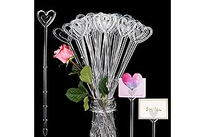 Unique Clear Heart Floral Pick Card Holder