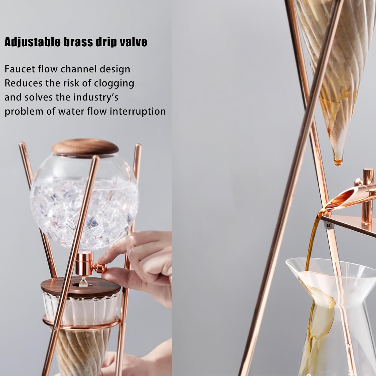 Cold Brew Drip Tower Iced Coffee Maker, Ice Drip Coffee Maker, Large Capacity Cold Brew Tower for Home, Reusable Cold Tea Maker, Perfect for Commercial Offices and Home Use