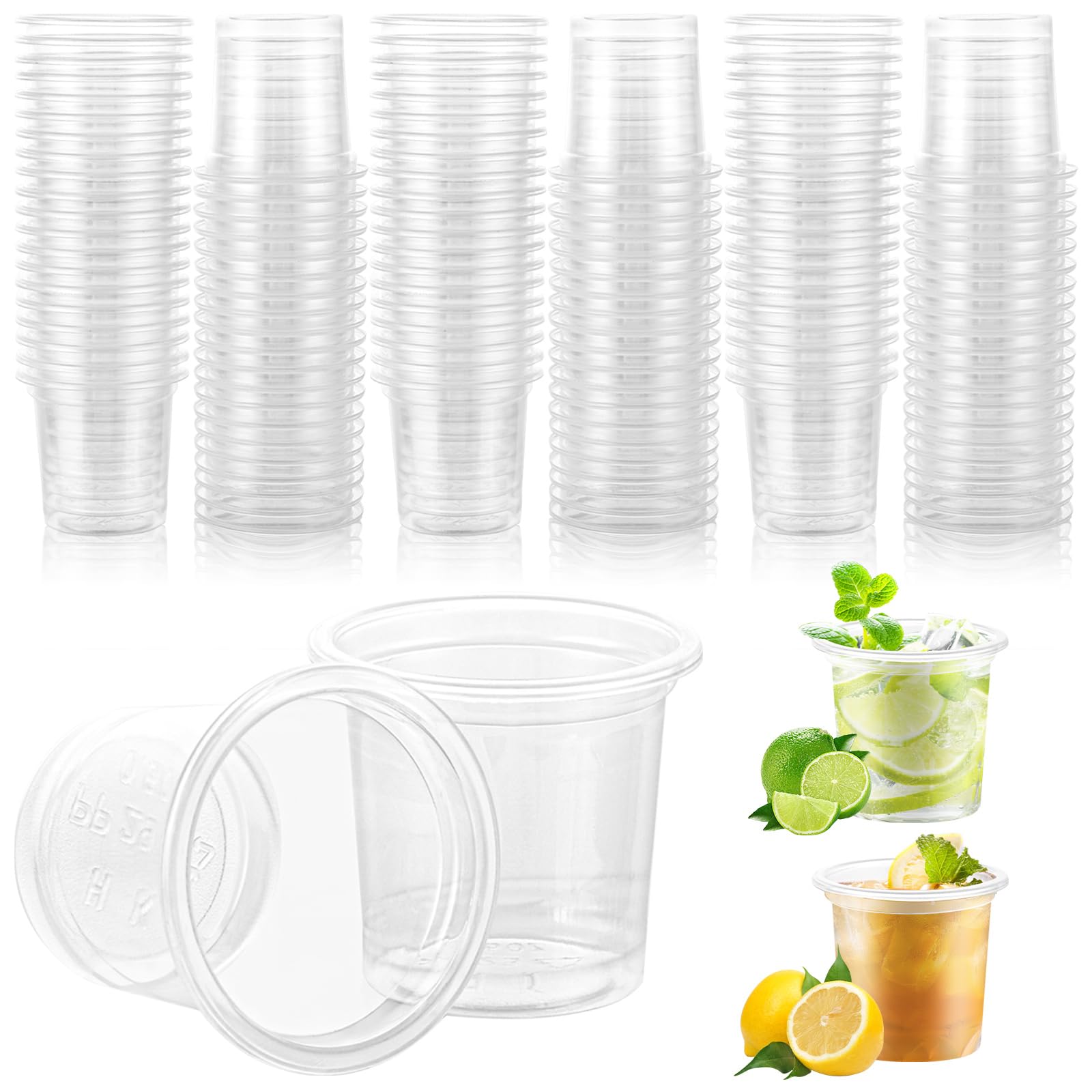 WOPPLXY 1000 Stück Shotgläser Plastik, Transparent Wiederverwendbarer Schnapsgläser Plastik, 20ml/2cl Schnapsbecher für Hochzeiten, Partys, Versammlungen, Weihnachtsfeiern und Shop