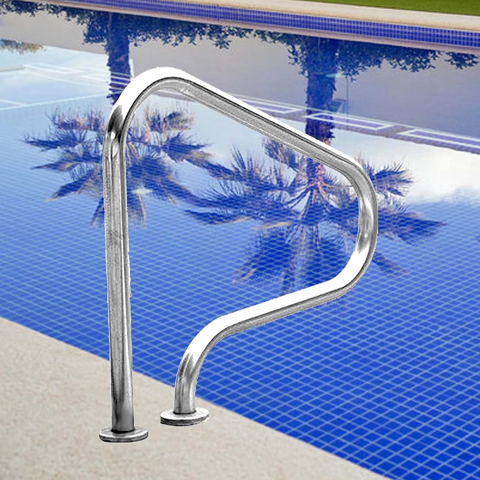 Pool Handrails Silver Swimming Pool Stair Rail, Swimming Pool Hand Rail, for In ground Swimming Pools
