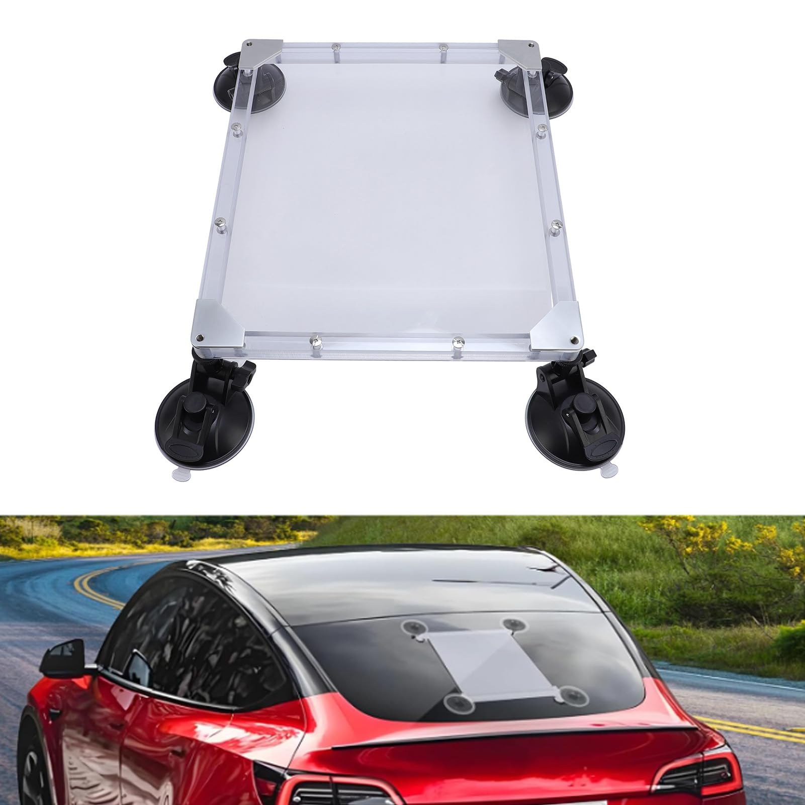 Mini Samochodowy Uchwyt Dachowy, Uchwyt Samochodowy z przyssawką 360 Funtów do urządzeń Satelitarnych z Regulowanym Kątem, Odporny na Warunki Atmosferyczne ze Stopu Aluminium, Idealny do