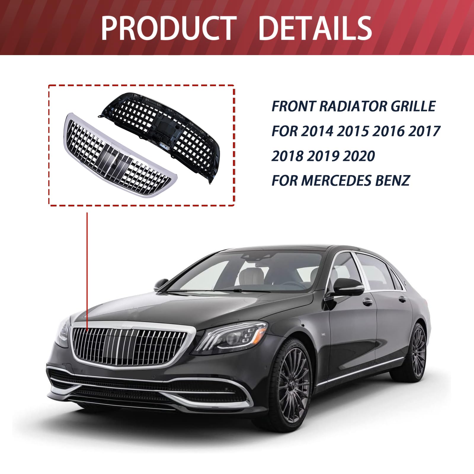 Amazon.com: FANCHANTS Maybach Chrome Front Radiator Grille